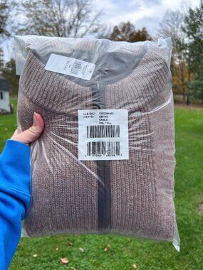 LL Bean Mens Waterfowl Sweater Full Zip Size XXL Tall Sable NEW 526145 lambswool